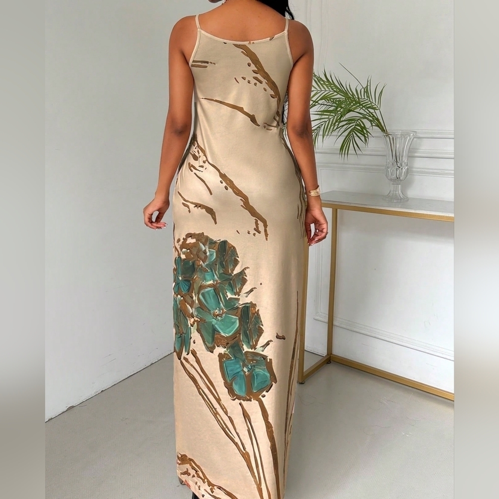 Summer Fashion Butterfly & Flower Printed Spaghetti Strap Dress - Picture 5 of 5